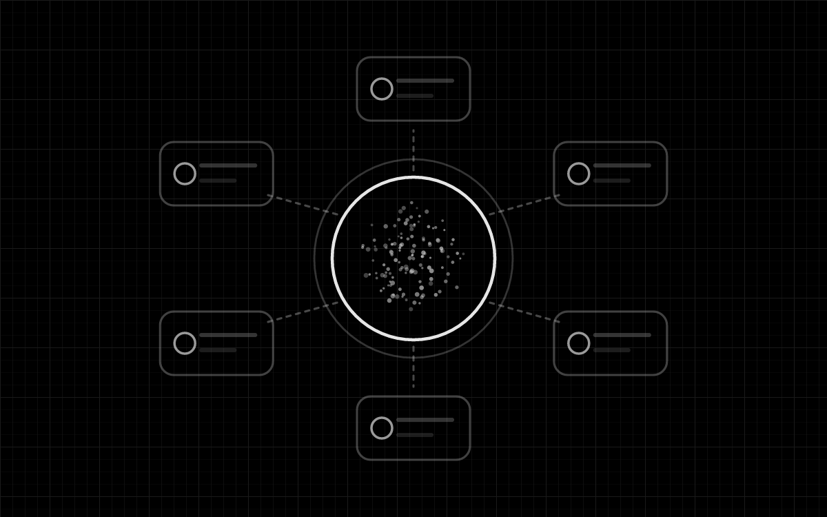 Diagram of Volustor as a hub delivering assets outward into a team's existing systems