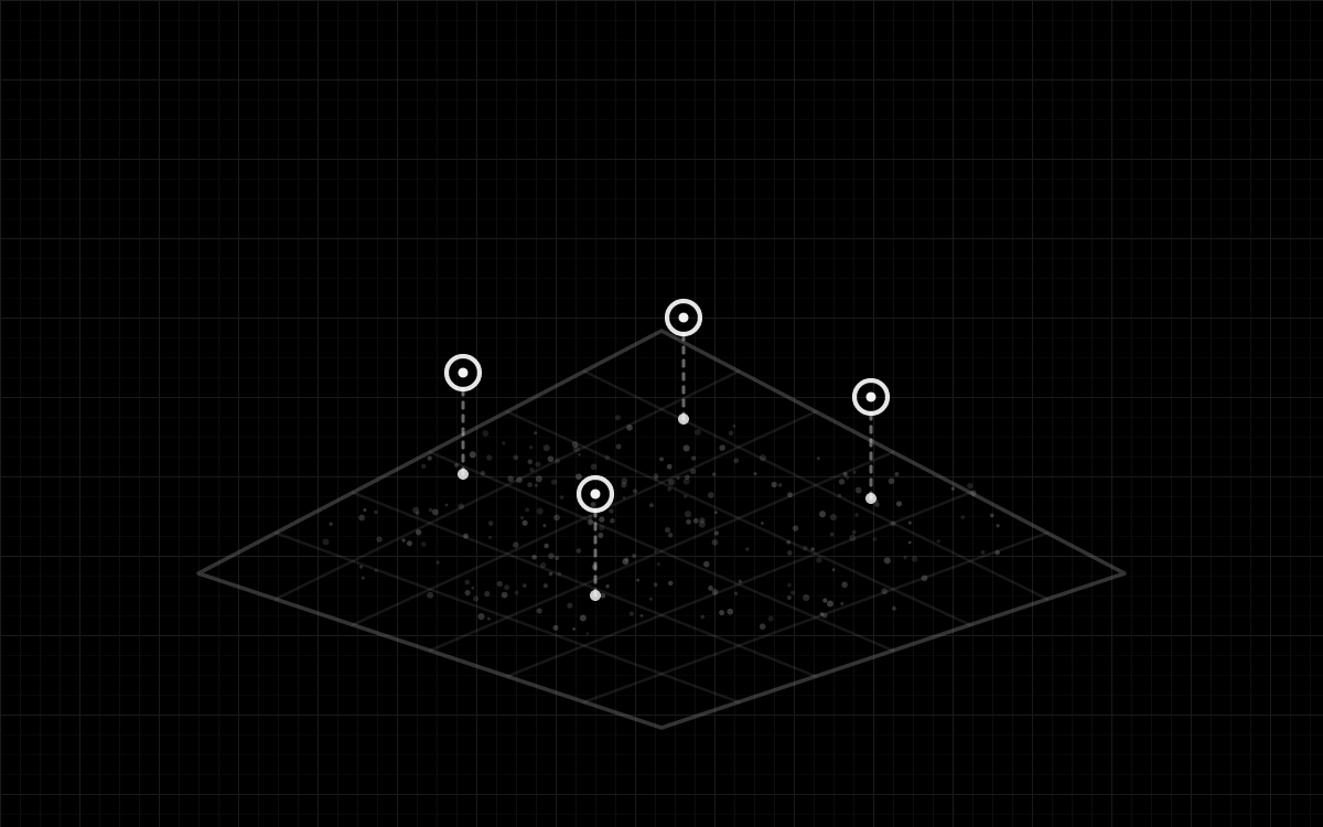 Diagram of individual features tagged to their positions within a captured environment