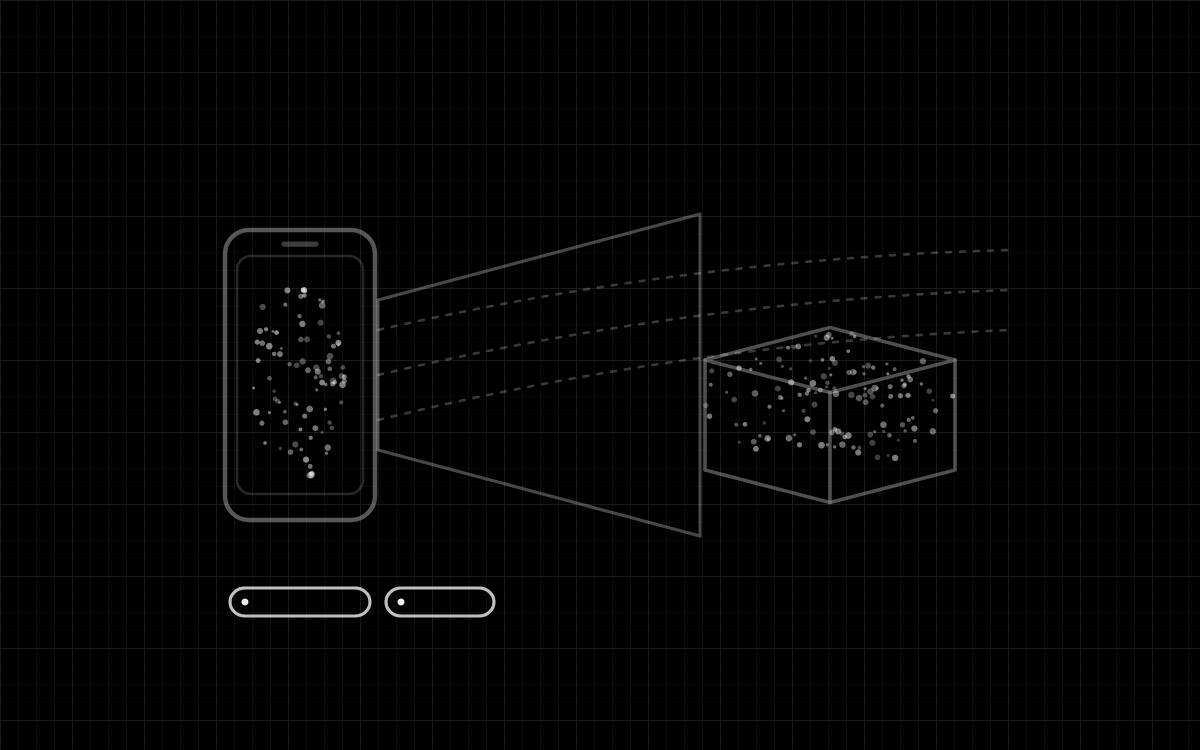 Diagram of a phone capturing a subject and sending the scan directly into the Volustor library